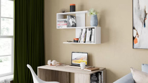 Полка настенная «Diamond» Тип 1 Белый Ясень в Ишиме - ishim.mebel-tymen.ru | фото