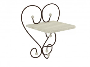 Полка настенная Милсон белая-металл коричневый в Ишиме - ishim.mebel-tymen.ru | фото