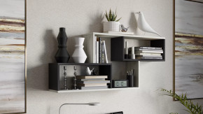 Полка настенная тип 4 Антрацит/Дуб крафт белый в Ишиме - ishim.mebel-tymen.ru | фото