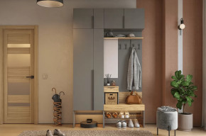 Прихожая Баско К6 графит/дуб крафт золотой в Ишиме - ishim.mebel-tymen.ru | фото