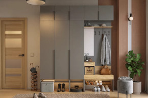 Прихожая Баско К7 графит/дуб крафт золотой в Ишиме - ishim.mebel-tymen.ru | фото