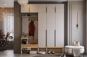 Прихожая Баско К7 кашемир/дуб крафт золотой в Ишиме - ishim.mebel-tymen.ru | фото