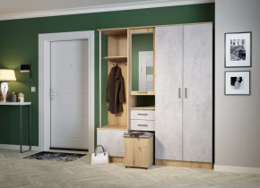 Прихожая "Дуся 1.7" УНИ, (ш1700*г480*в2015мм), ЛДСП дуб бунратти/цемент в Ишиме - ishim.mebel-tymen.ru | фото