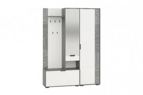 Прихожая ЛЕО УНИ (ш1468*г365*в2024мм), ЛДСП Графит/Белый + ФП в Ишиме - ishim.mebel-tymen.ru | фото