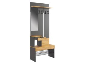 Прихожая Баско графит/дуб крафт золотой в Ишиме - ishim.mebel-tymen.ru | фото