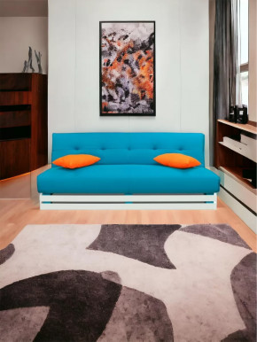 Прямой диван манго 1 Нео Азуре/Подушки Нео Оранж в Ишиме - ishim.mebel-tymen.ru | фото