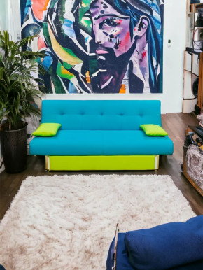 Прямой диван манго 4 Нео Азуре/Подушки Салат в Ишиме - ishim.mebel-tymen.ru | фото