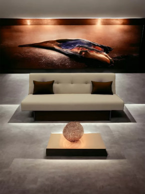 Прямой диван манго 4 Нео Латте/Подушки Нео Шоколад в Ишиме - ishim.mebel-tymen.ru | фото