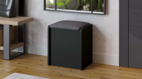 Пуф Бостон Антрацит/Велюр серый в Ишиме - ishim.mebel-tymen.ru | фото