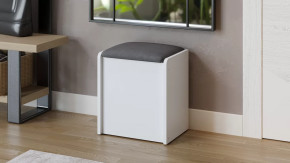 Пуф Бостон Белый Ясень, Велюр Серый в Ишиме - ishim.mebel-tymen.ru | фото