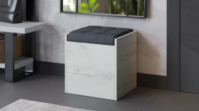 Пуф «Форест» Дуб крафт белый, Велюр Серый в Ишиме - ishim.mebel-tymen.ru | фото