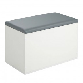 Пуф "Герда" 600*355*432 мм Белый/серый кожзам в Ишиме - ishim.mebel-tymen.ru | фото