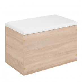 Пуф "Герда" 600*355*432 мм Дуб сонома/белый кожзам в Ишиме - ishim.mebel-tymen.ru | фото