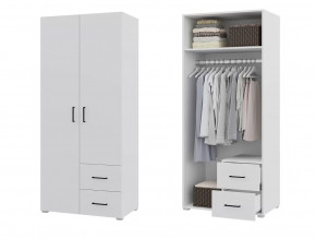 Шкаф 2 створчатый с ящиками Victor Белый в Ишиме - ishim.mebel-tymen.ru | фото