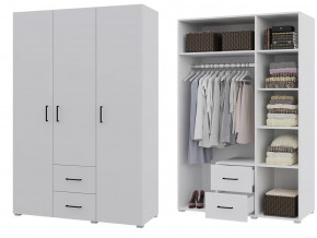 Шкаф 3 створчатый с ящиками Victor Белый в Ишиме - ishim.mebel-tymen.ru | фото