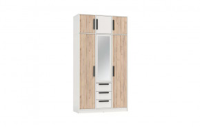 Шкаф для одежды 83.08 Вегас (3-х дв.) с зеркалом (ЛДСП Белый) в Ишиме - ishim.mebel-tymen.ru | фото