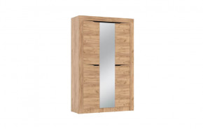 Шкаф для одежды 90.02 Флорида (3-х дв.) с зеркалом (ЛДСП Дуб золотой / ЛДСП Венге) в Ишиме - ishim.mebel-tymen.ru | фото