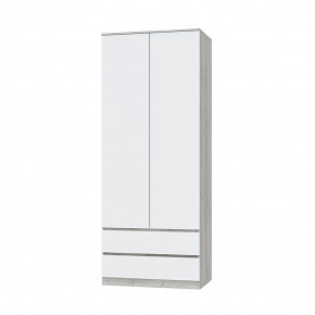 Шкаф двухдверный Лори, 902 мм, дуб серый/белый в Ишиме - ishim.mebel-tymen.ru | фото