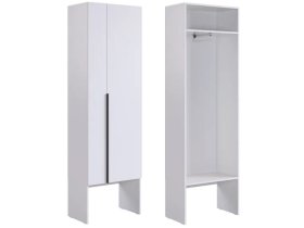 Шкаф двухдверный L600 Баско белое дерево в Ишиме - ishim.mebel-tymen.ru | фото