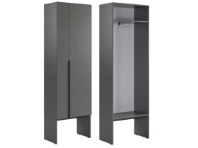 Шкаф двухдверный L600 Баско графит в Ишиме - ishim.mebel-tymen.ru | фото
