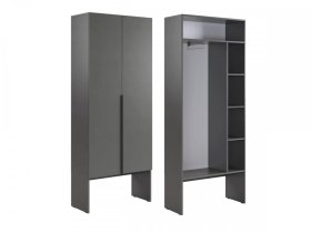 Шкаф двухдверный L800 Баско графит в Ишиме - ishim.mebel-tymen.ru | фото