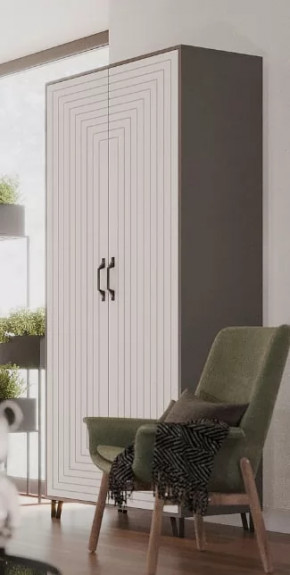 Шкаф Квадро М-3 двухдверный, серый графит/софт вайт в Ишиме - ishim.mebel-tymen.ru | фото