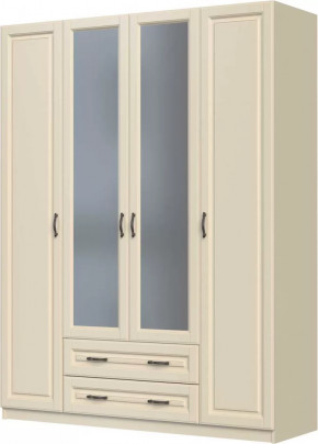 Шкаф ШР-4 "Кантри" 2 зеркала, слоновая кость в Ишиме - ishim.mebel-tymen.ru | фото
