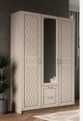 Шкаф трехдверный с зеркалом "Париж" № 2 в Ишиме - ishim.mebel-tymen.ru | фото