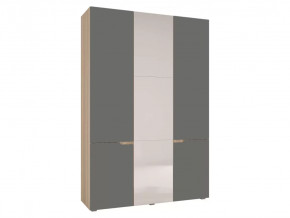 Шкаф трехстворчатый Анталия Сонома-Графит софт в Ишиме - ishim.mebel-tymen.ru | фото