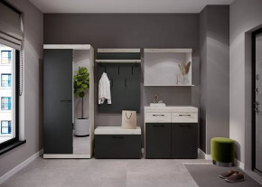 СОНАТА  ПРИХОЖАЯ №КБ-1, ЛДСП крафт белый/ЛДСП антрацит в Ишиме - ishim.mebel-tymen.ru | фото