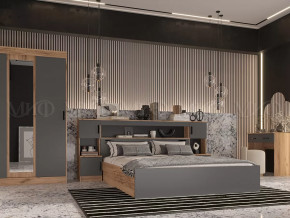 Спальный гарнитур Басямиф, графит/дуб крафт в Ишиме - ishim.mebel-tymen.ru | фото