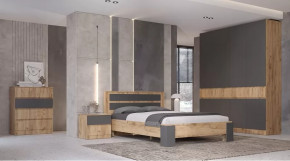 Спальный гарнитур Ленора Дуб вотан/Графит в Ишиме - ishim.mebel-tymen.ru | фото