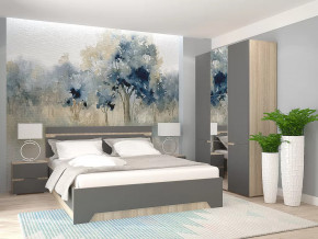 Спальный гарнитур с 3-х створчатым шкафом Анталия Сонома-Графит софт в Ишиме - ishim.mebel-tymen.ru | фото