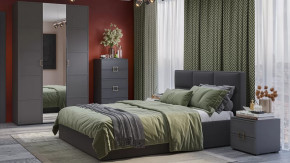 Спальный гарнитур «Стелла» №3 Серый вулкан, Фон серый, Велюр Графит в Ишиме - ishim.mebel-tymen.ru | фото