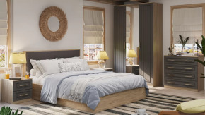 Спальный гарнитур «Сэнди» №3 Вяз благородный, Серый вулкан, Велюр Графит в Ишиме - ishim.mebel-tymen.ru | фото