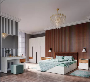 Спальня №1 ЛИЛЛЬ, ЛДСП Дуб крафт белый/Дуб крафт табачный в Ишиме - ishim.mebel-tymen.ru | фото