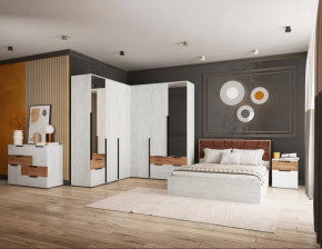 Спальня №2 Лилль Дуб крафт белый/дуб крафт табачный в Ишиме - ishim.mebel-tymen.ru | фото