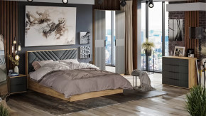 Спальня «Хилтон» Дуб Крафт золотой, Графит матовый в Ишиме - ishim.mebel-tymen.ru | фото