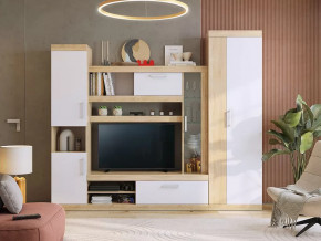 Стенка для гостиной Макси К1 дуб сонома/белое дерево в Ишиме - ishim.mebel-tymen.ru | фото