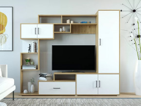 Стенка Пекин Белый-Крафт Золотой в Ишиме - ishim.mebel-tymen.ru | фото