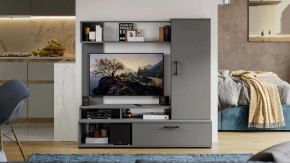 Стенка «Сиена» Графит Серый в Ишиме - ishim.mebel-tymen.ru | фото