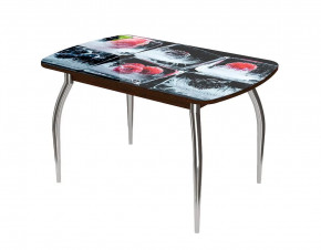 Стол Бостон-2 ф/п Лёд, 1100*700 мм, венге/хром триумф в Ишиме - ishim.mebel-tymen.ru | фото