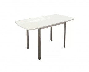 Стол Бостон-3 раздвижной, белый глянец, хром брифинг в Ишиме - ishim.mebel-tymen.ru | фото