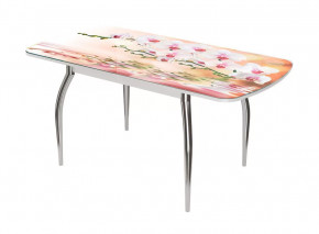 Стол Бостон-3 раздвижной, фотопечать Орхидея на воде/белый/хром триумф в Ишиме - ishim.mebel-tymen.ru | фото