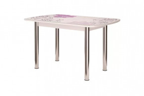 Стол Бостон-3 раздвижной, виолет, фотопечать/хром брифинг в Ишиме - ishim.mebel-tymen.ru | фото