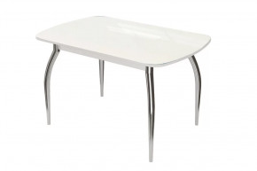 Стол Бостон, белый глянец/белый/хром триумф в Ишиме - ishim.mebel-tymen.ru | фото