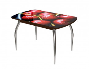 Стол Бостон ф/п Вишня, 900*600 мм, венге/хром триумф в Ишиме - ishim.mebel-tymen.ru | фото