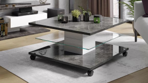 Стол журнальный «Diamond» тип 1 Белый/Ателье темный глянец в Ишиме - ishim.mebel-tymen.ru | фото