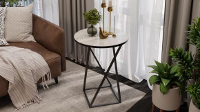 Стол журнальный ДП 1-03-05 исп. 2 Черный/Стекло с рисунком Песок в Ишиме - ishim.mebel-tymen.ru | фото