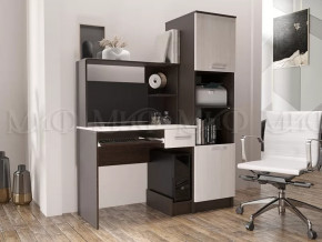 Стол компьютерный №3 с пеналом Дуб беленый/Дуб венге в Ишиме - ishim.mebel-tymen.ru | фото